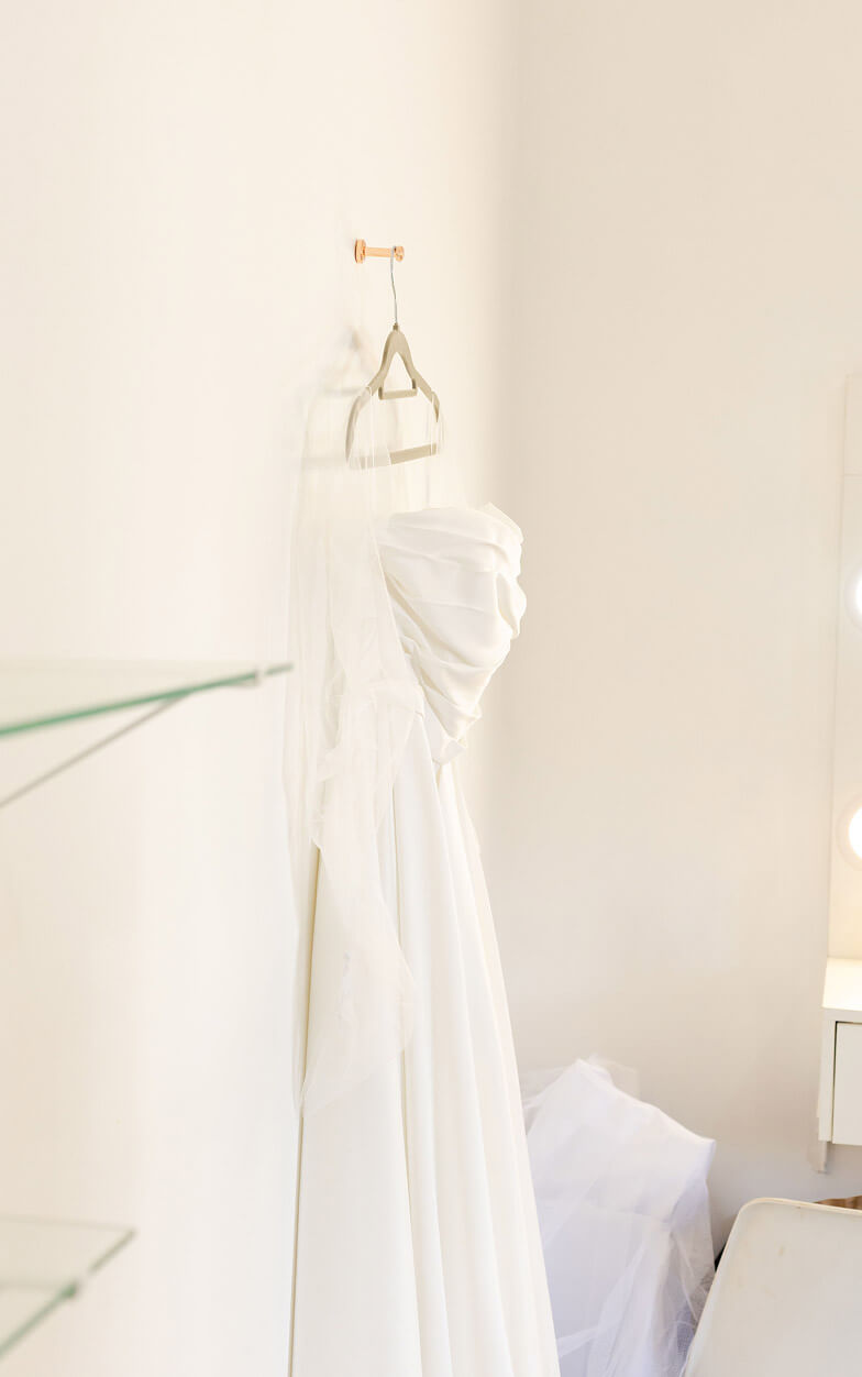 White bridal dress