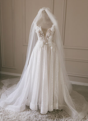 White bridal gown